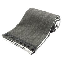 FBP232-G: Charcoal Grey Chevron Knit Wrap w/Tassel